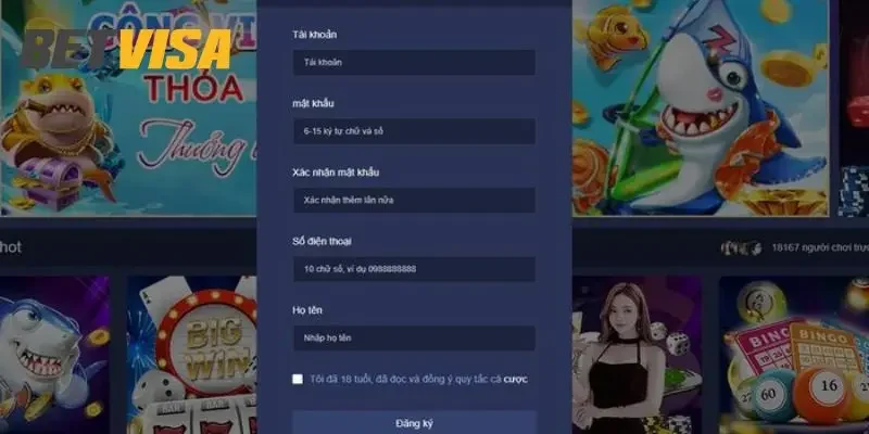 đăng ký betvisa Điền thông tin cá nhân